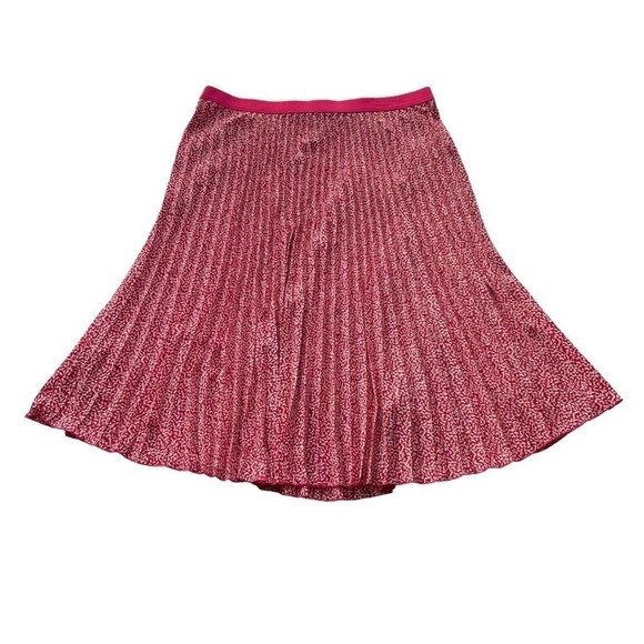 Vince Camuto Pleated Midi Skirt Pink Red Ivory White XL XXL Floral Workwear - Picture 7 of 8
